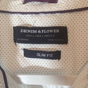 Denim & Flower Slim fit Polka Dot Button Down Top